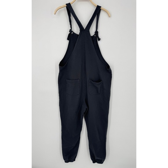 Hatch Sara Maternity Overalls Size Small Black Organic Cotton Tie Strap Jumpsuit - Picture 8 of 15